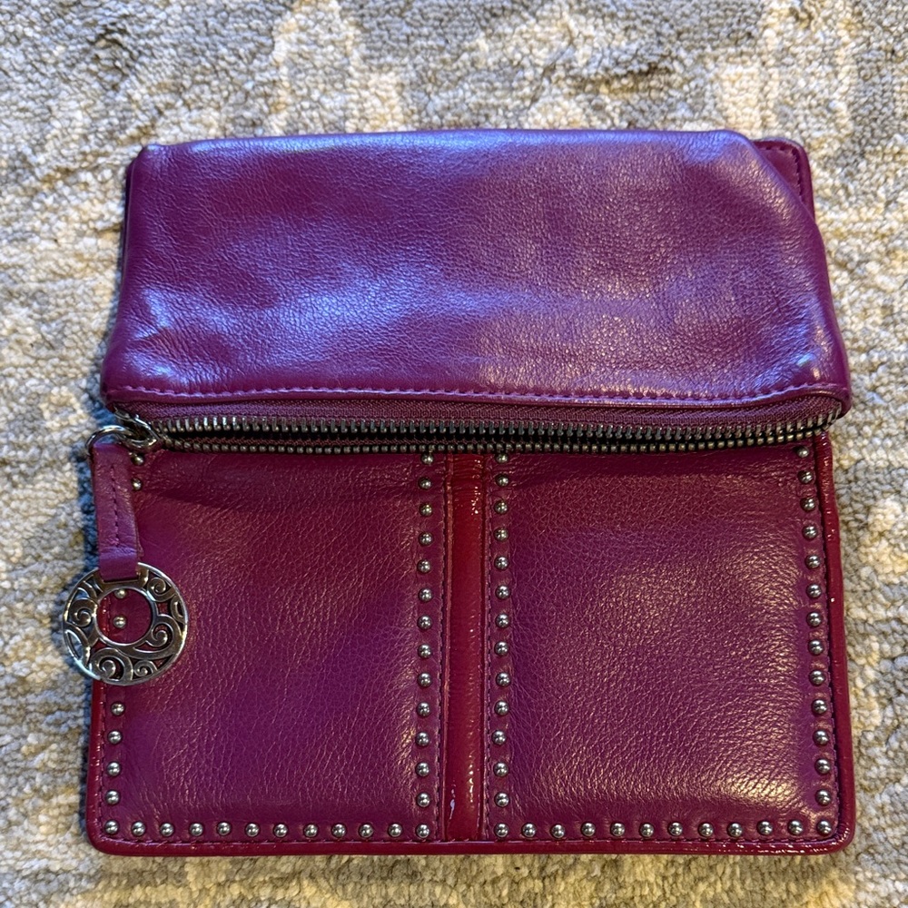 Brighton Purple Studded Leather Wallet - Picture 4 of 8